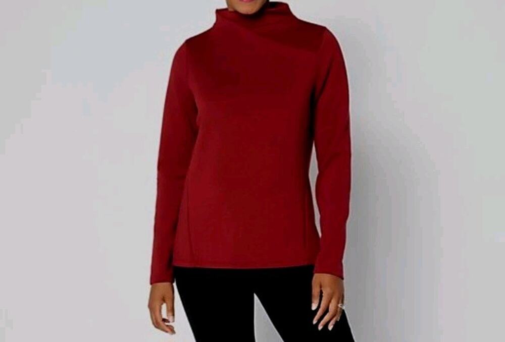 Martha Stewart Size Large Wine Stretch Crossover Top A710625 NWOT